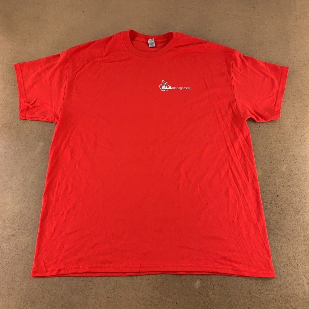 Gildan Men's Size XL Red SLA Management Graphic Short Sleeve Crew Neck T-Shirt
